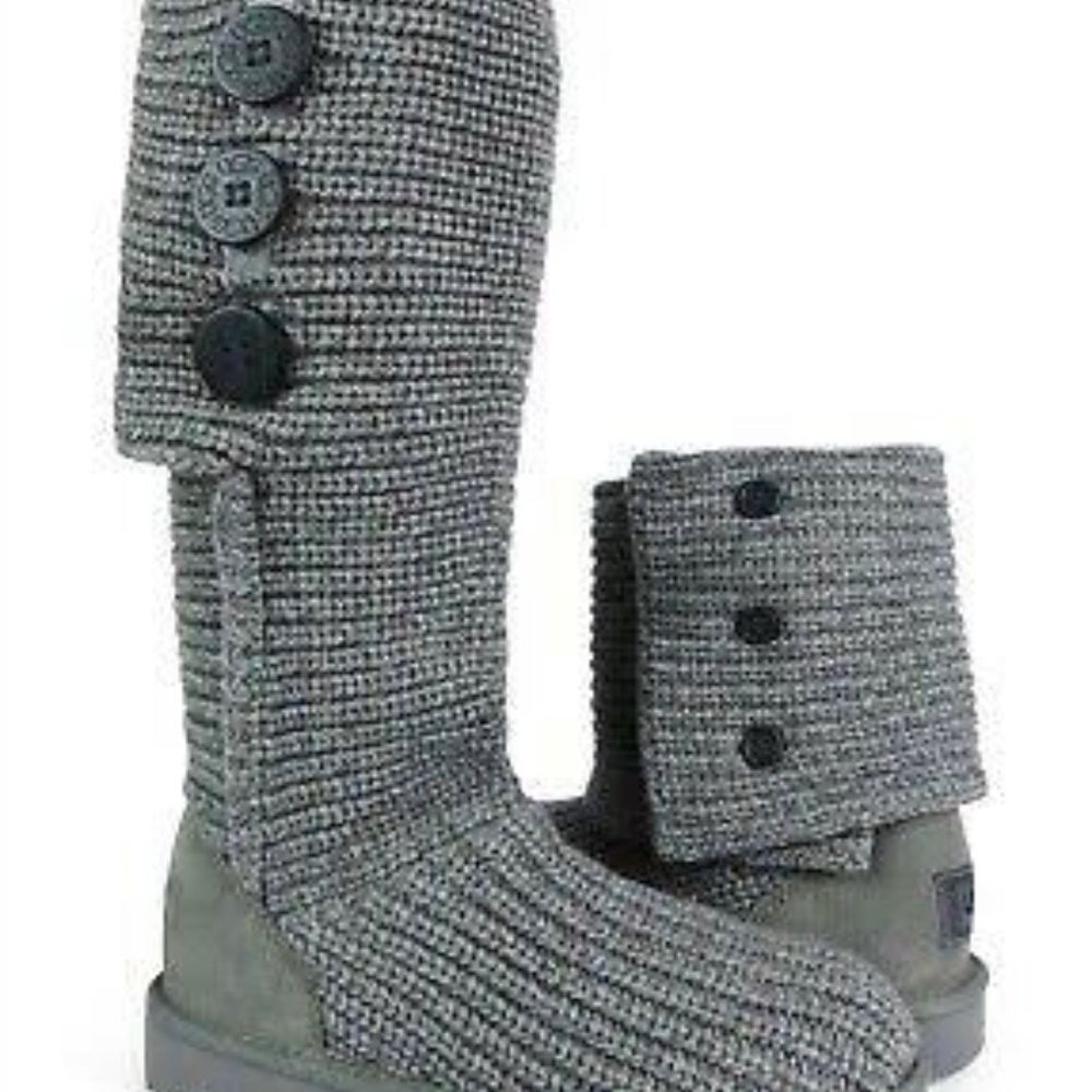 Ugg grey knit cardi boots